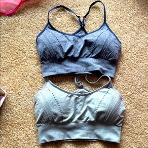 Grey and blue sports bra